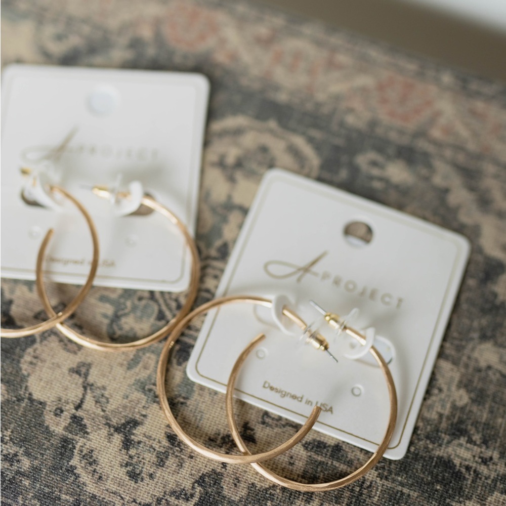 Hammered Hoop Earrings